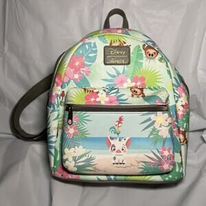 LOUNGEFLY DISNEY MOANA PUA HEI HEI KAKAMORA FLORAL MINI BACKPACK